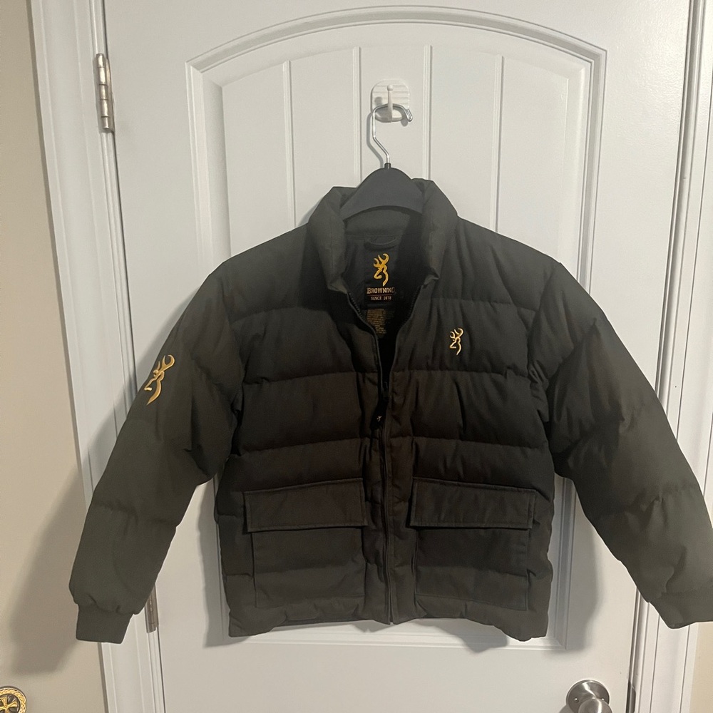 Browning Kids Puffer Jacket - Dark Green hunting or casual wear coat
